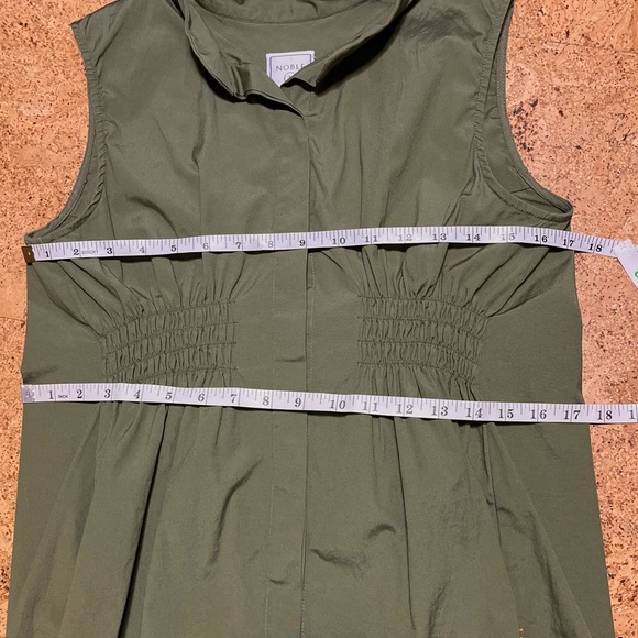 Noble 31 Sleeveless Cotton Blend Button Down Top in Khaki Olive Sz S - Picture 11 of 13